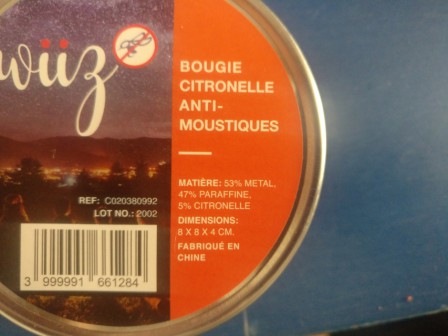 Boîte bougie à la citronelle